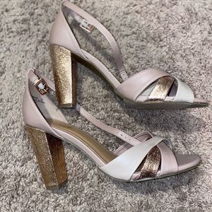 Cute sparkly block heels